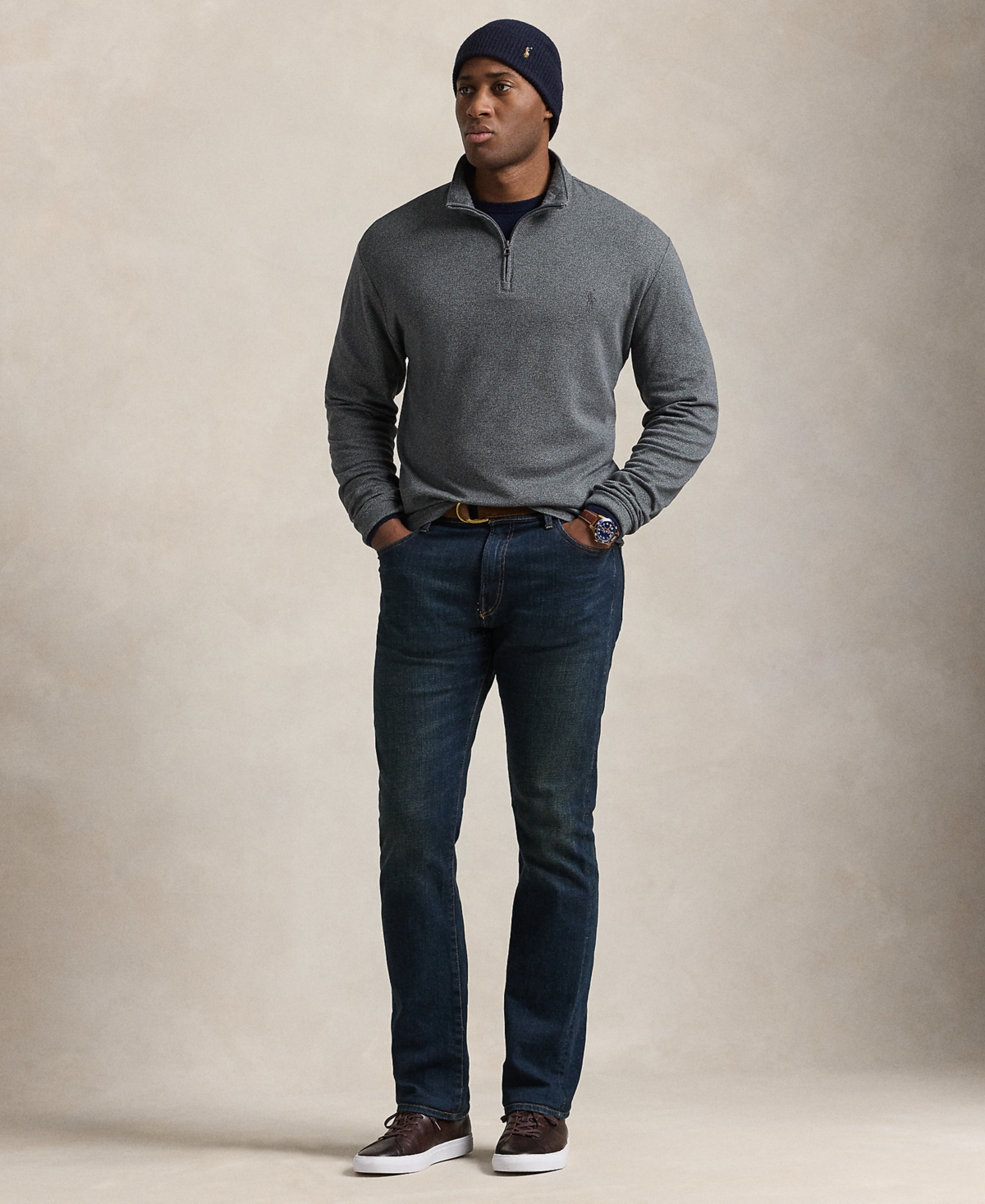 Polo Ralph Lauren Men's Big & Tall Luxury Jersey Herringbone Pullover