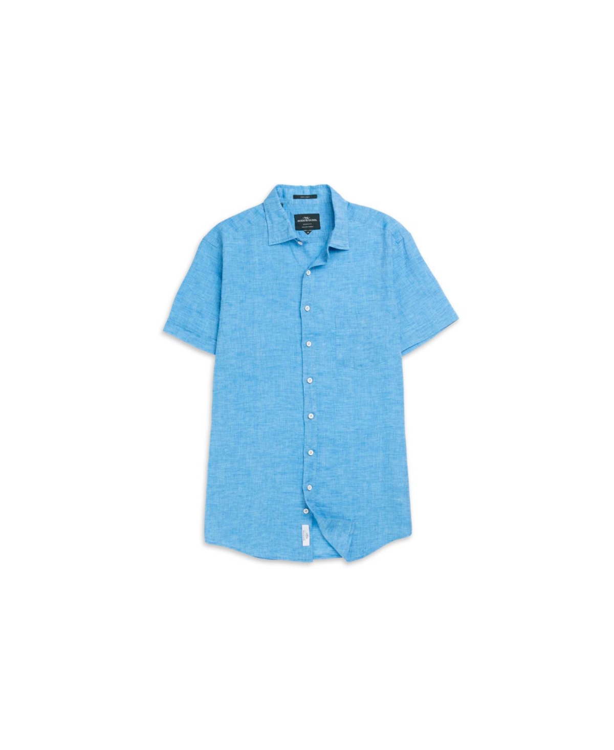 Rodd & Gunn Palm Beach Sports Fit Short Sleeve Linen Button-up Shirt In Blue