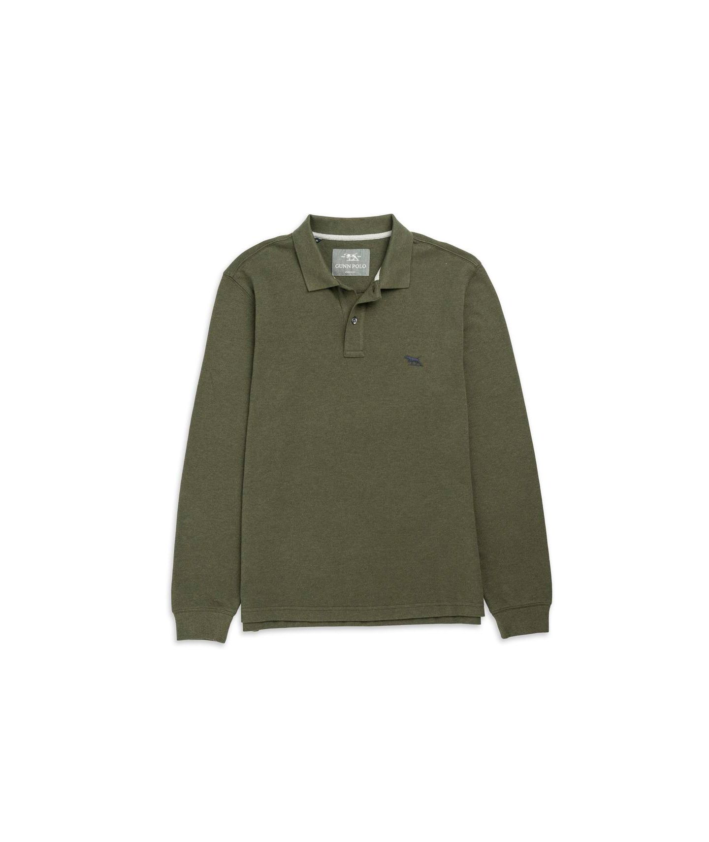 Мужское поло Rodd & Gunn Long Sleeves Gunn Cotton Polo Shirts, цвет: Армейский зелёный — фото 7