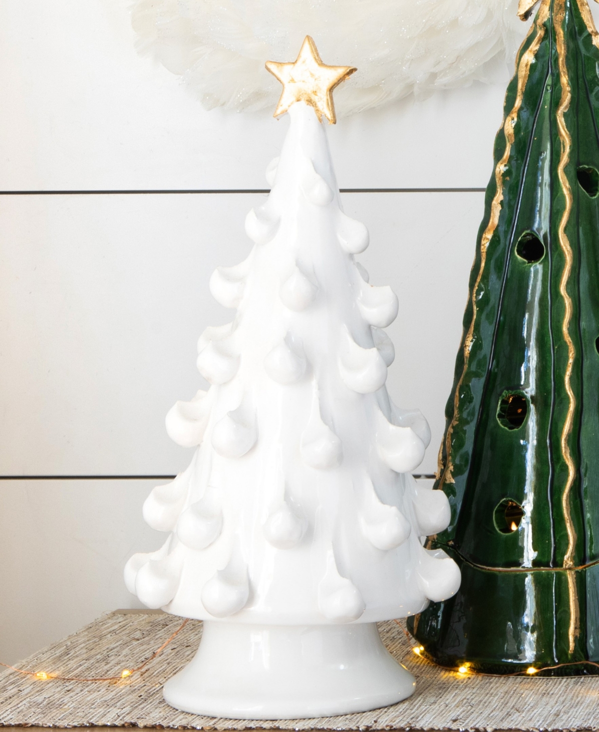 Vietri Foresta Medium Tree With Gold Star In White