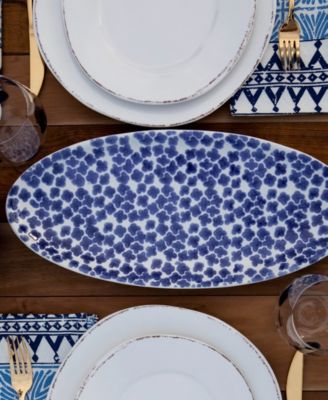 Santorini Flower Narrow Oval Platter