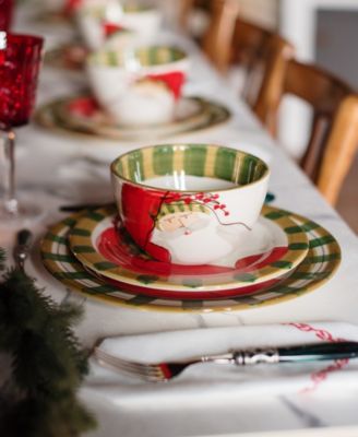 Old St. Nick Striped Hat 4 Piece Place Setting
