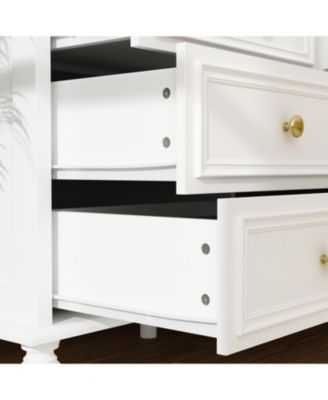  White Wooden 63 in. W 12-Drawer Chest of Drawers Modern European Style Storage Dresser