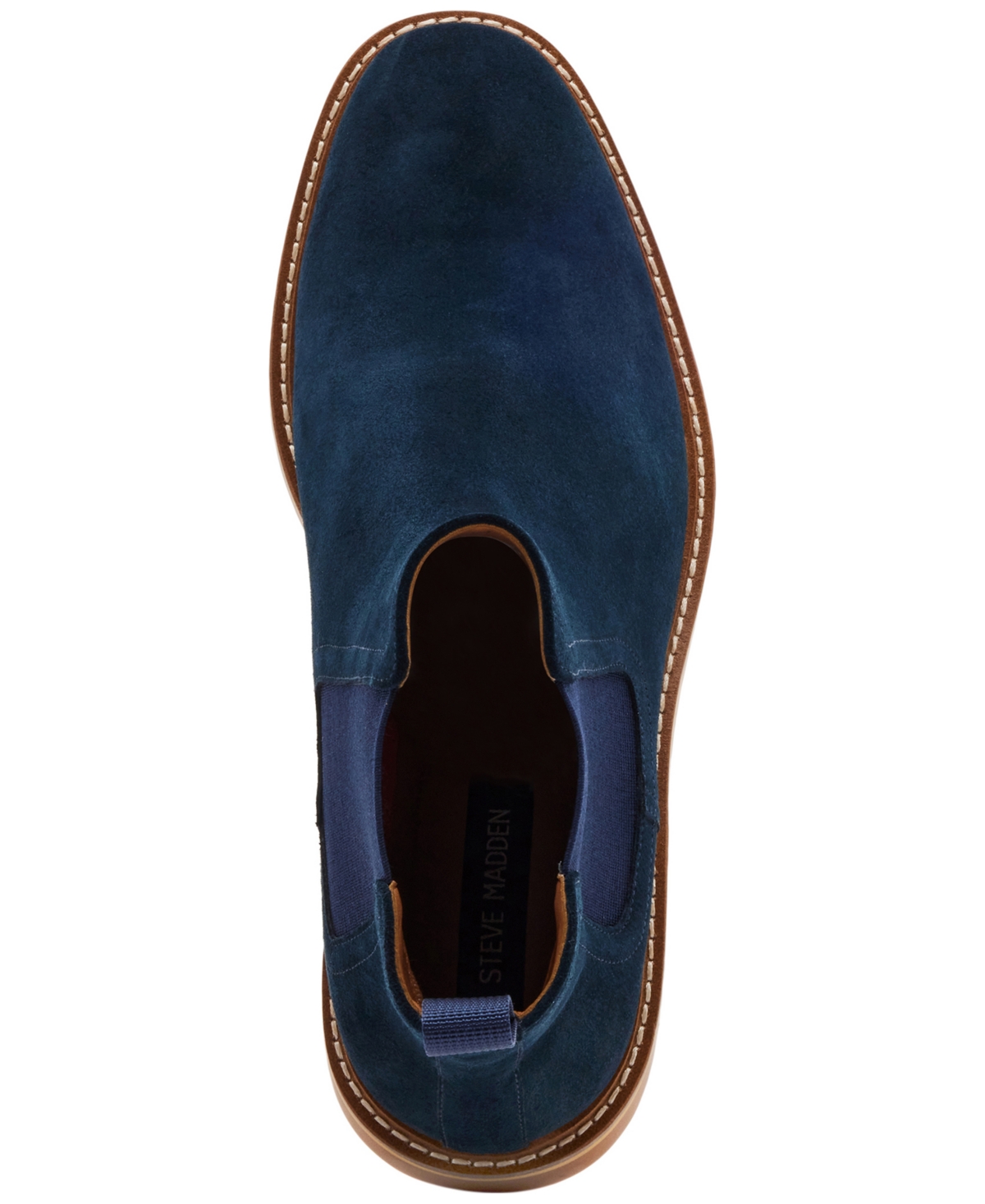 Steve Madden Persee Mens Comfort Insole Suede Booties In Navy Suede