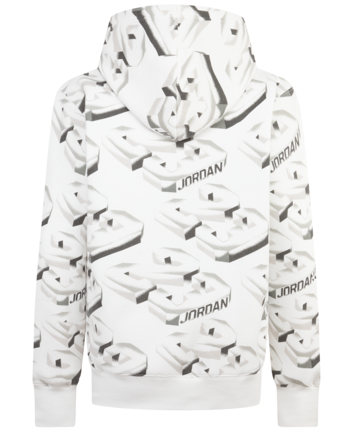 Jordan Big Boys 23 Fadeaway Fleece Hoodie In 001white