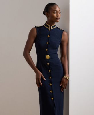 Lauren Ralph Lauren Women's Metallic-Trim Belted Georgette Gown