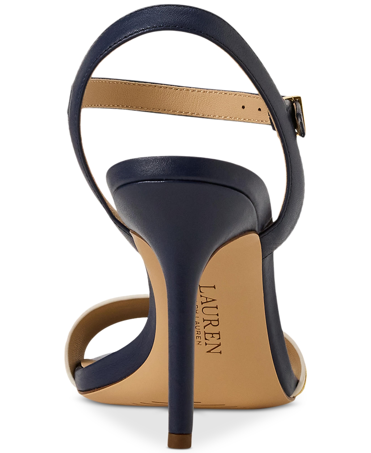 Ralph Lauren Women's Gwen Ankle-strap Dress Sandals In Refined Navy,modern Gold,white
