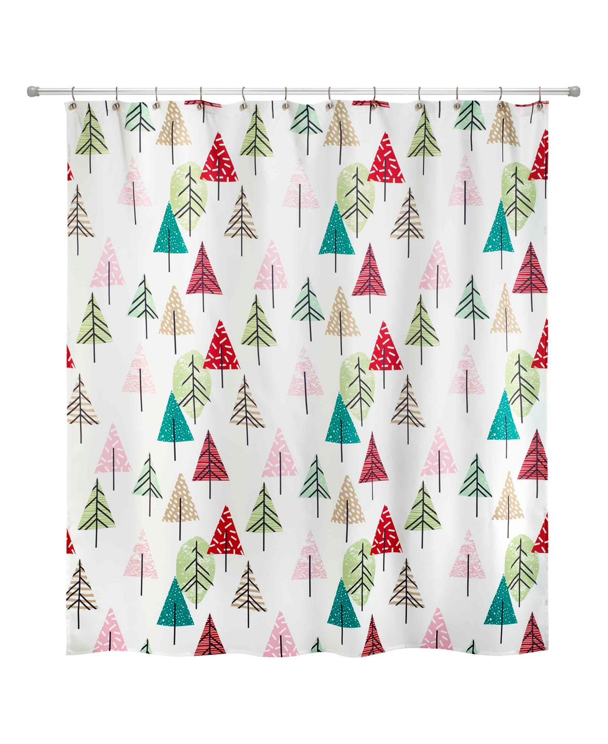 Nicole Miller Chic Tree Shower Curtain, 72" X 72" In White