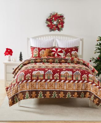 Gingerbread Lane Holiday 3-Pc. Quilt Set, Full/Queen