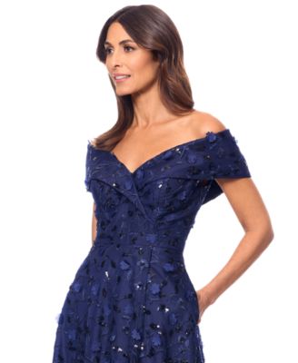 xscape floral embroidered dress Halter Fit & Flare Shapewear Mini Dress