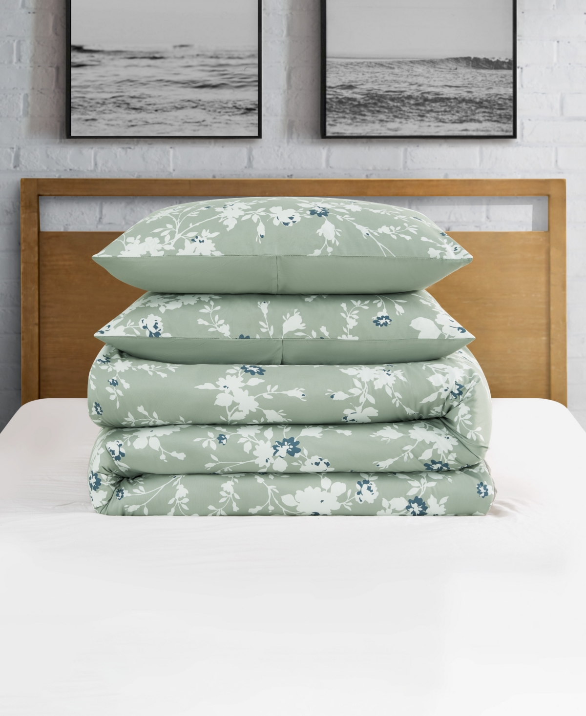 Shop Lucky Brand Fianna Floral 3-pc. Comforter Set, Full/queen In Sage Floral