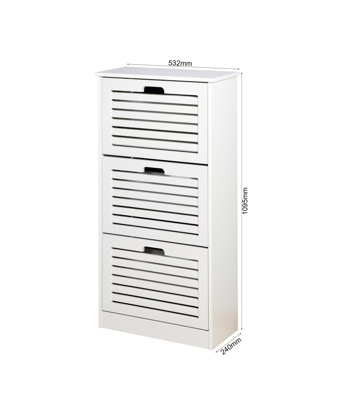 Slickblue Wooden Shoe Cabinet for Entryway,Shoe Storage Cabinet with 3 Flip Doors - White