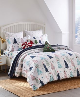 Levtex Merry Bright White Pine Reversible Comforter Sets In Blue