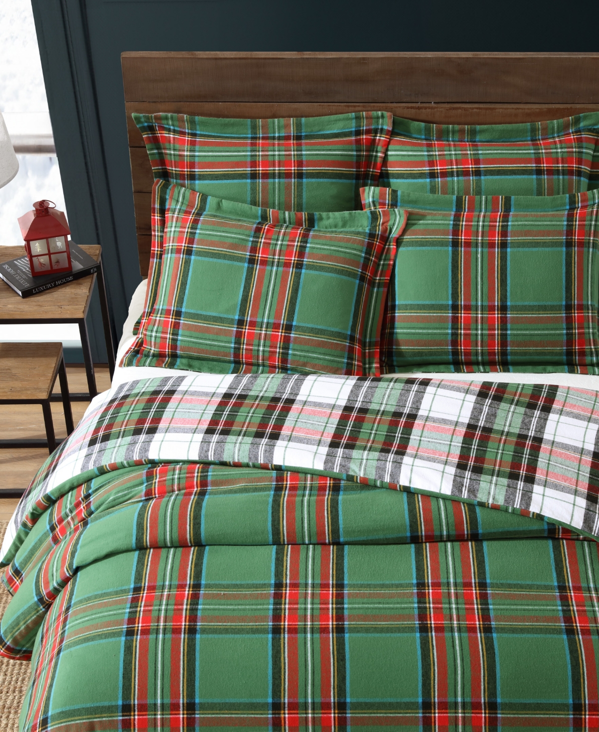 Levtex Spencer Plaid Flannel 3-pc. Comforter Set, Full/queen In Green