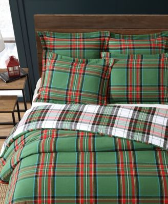 Levtex Spencer Plaid Flannel Duvet Cover Sets In Green