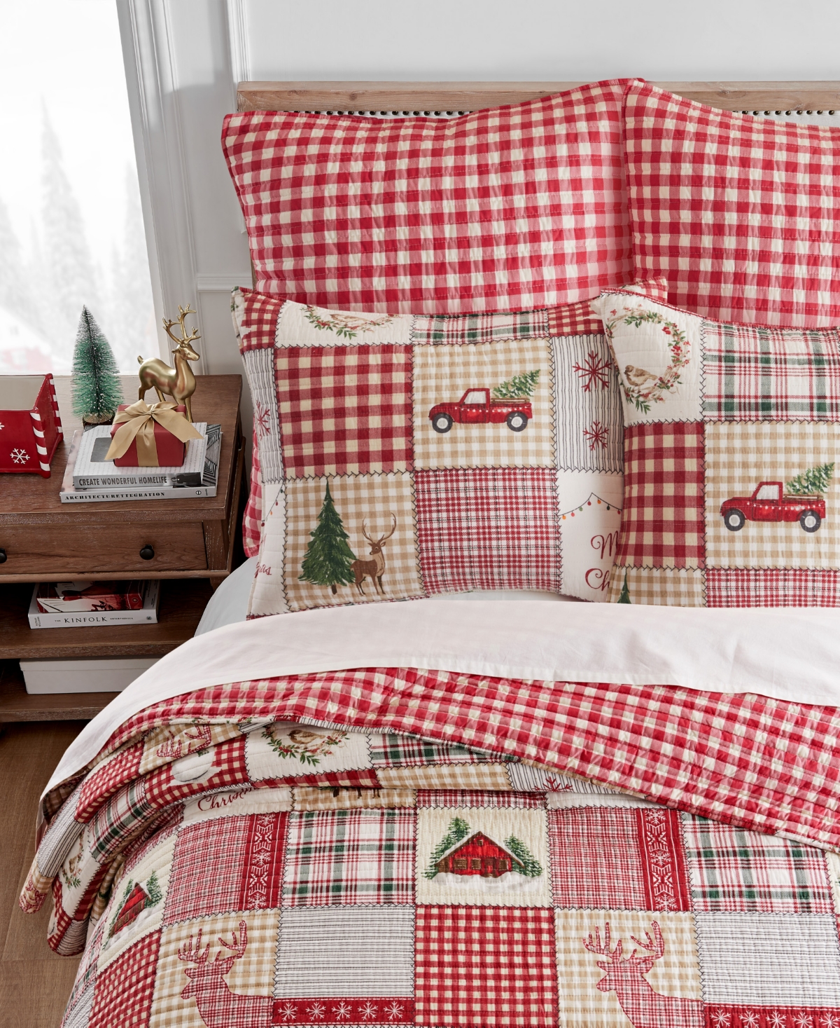Levtex Home For Christmas Reversible 3-pc. Bedspread Set, Full In Red