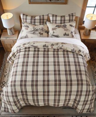 Lodge Toile Reversible 3-Pc. Quilt Set, King/California King