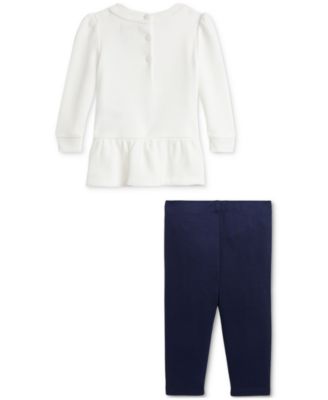 Baby Fleece Polo Bear Sweatshirt & Legging Set
