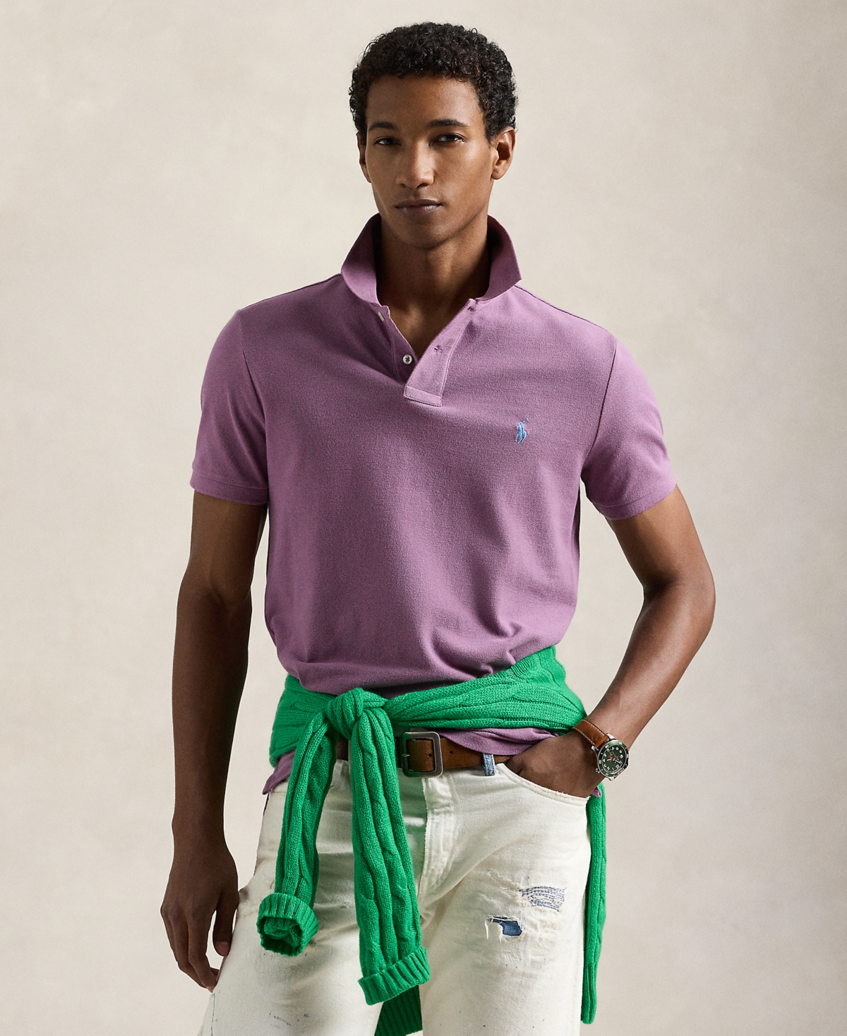 Polo Ralph Lauren Custom Slim Fit Mesh Polo Shirt