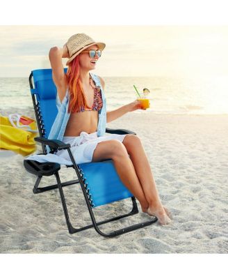 SUGIFT Oversize Lounge Chair with Cup Holder of Heavy Duty for outdoor