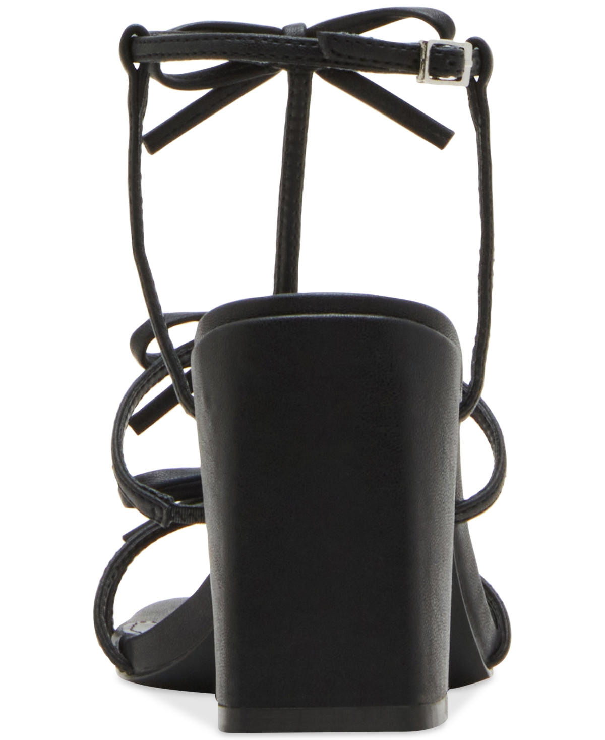 Shop Madden Girl Lovely Bow Strappy Block-heel Dress Sandals In Black