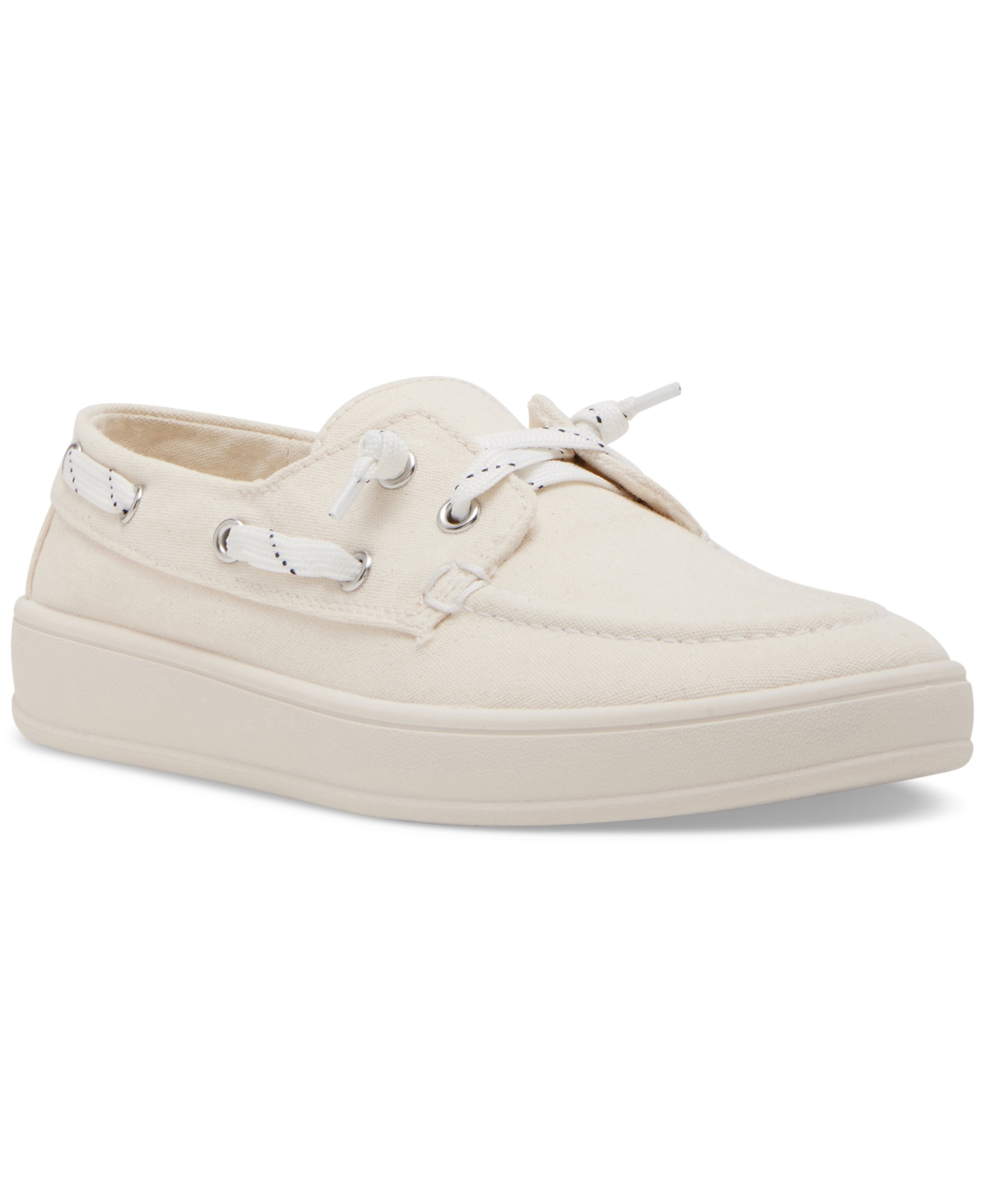 Madden Girl Galley Boat Shoes In Natural Canvas