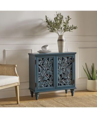LuLu Traditional 32"Tall 2 Door Accent Cabinet Solid Wood Spindle Legs