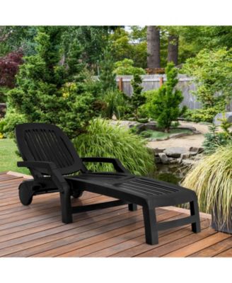 Adjustable Patio Sun Lounger with Weather Resistant Wheels