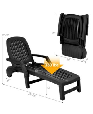 Adjustable Patio Sun Lounger with Weather Resistant Wheels