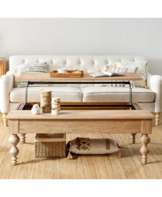 Gaston Farmhouse Lift Top 4 Legs Coffee Table with Storage