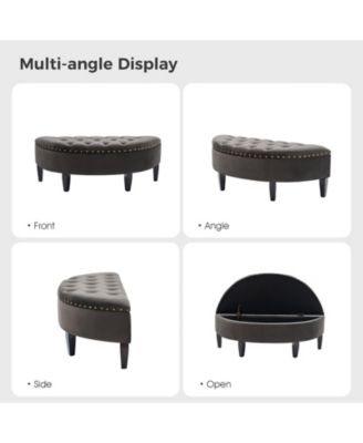 Anacleto Modern 43.3" Wide Bedroom Bench with Solid Wood Legs