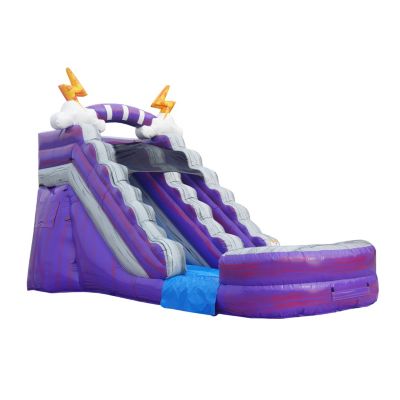 15  Thunder Commercial Grade Water Slide with Splash Pool for Kids and Adults (with Blower), Outdoor Indoor, Wet Dry Use, Tall Inflatable