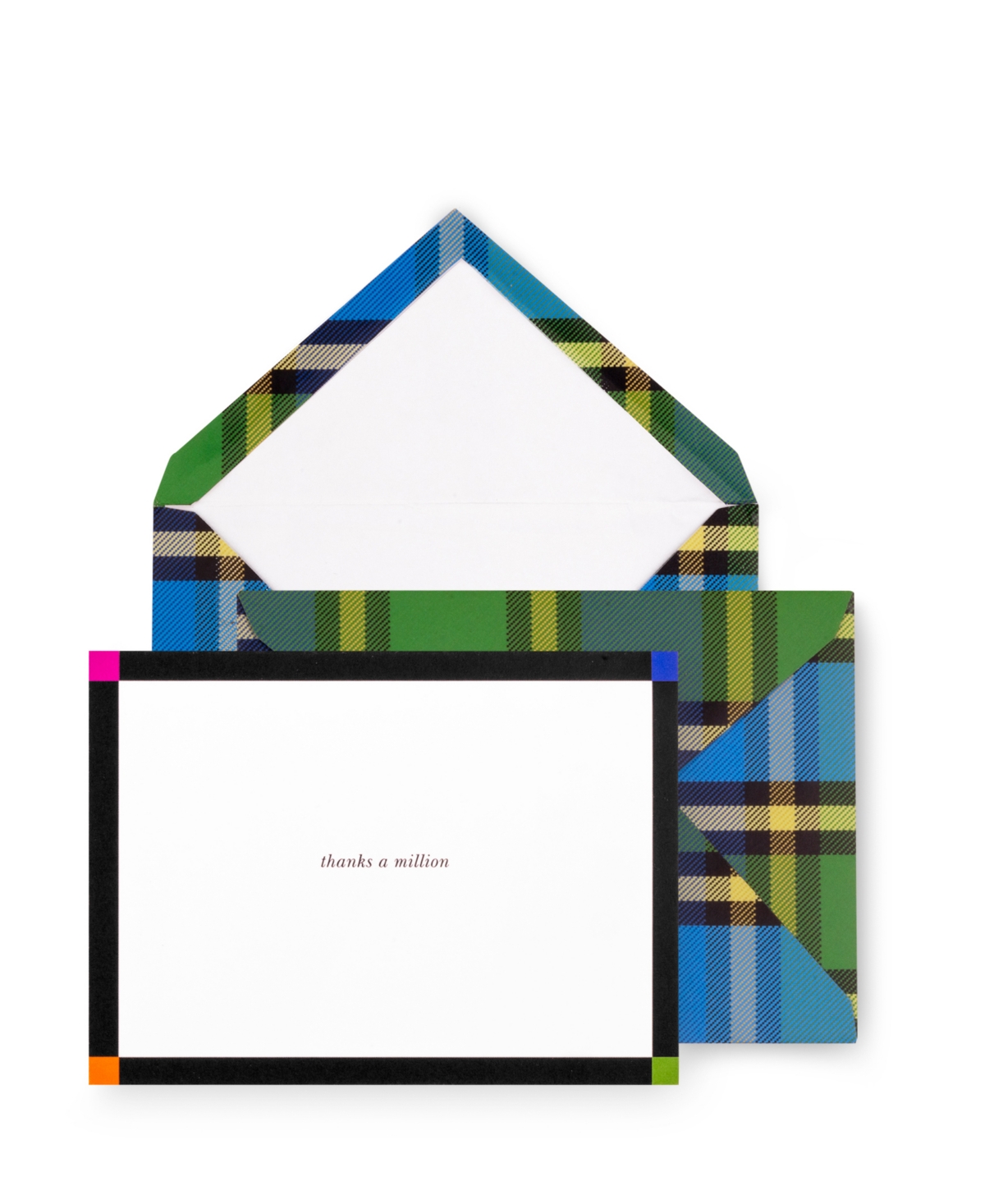 Kate Spade New York Thank You Notecard Set In Grand Plaid Duo