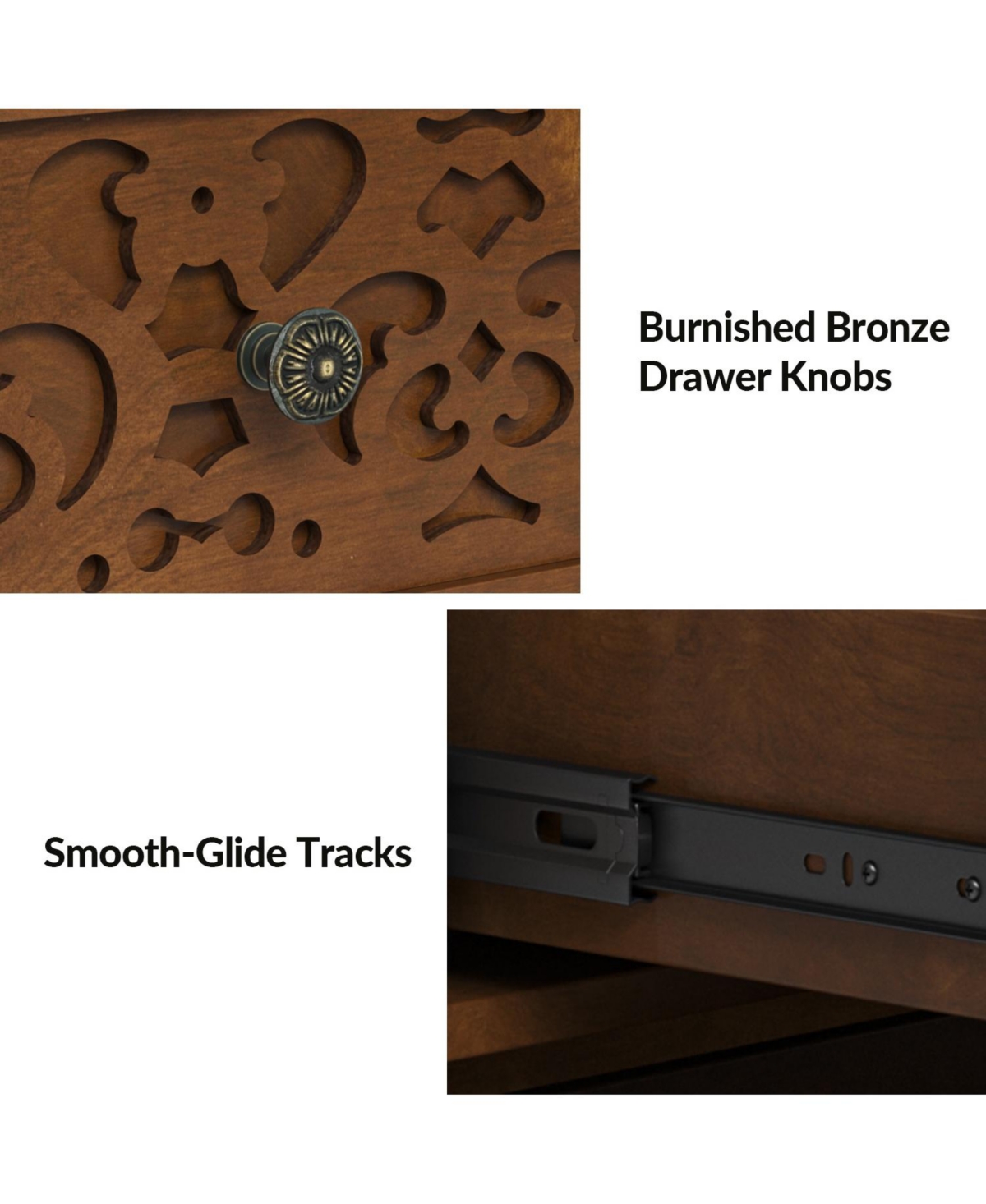 Hulala Home Daniele Transitional 3 - Drawer Nightstand with Built-In Outlets