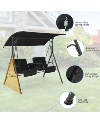 Porch Swing Chair with Adjustable Canopy