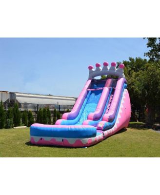Commercial Grade Inflatable 18' Princess Tiara Super Party Water Slide with Air Blower, PVC VINYL, Outdoor Play, Kids Party