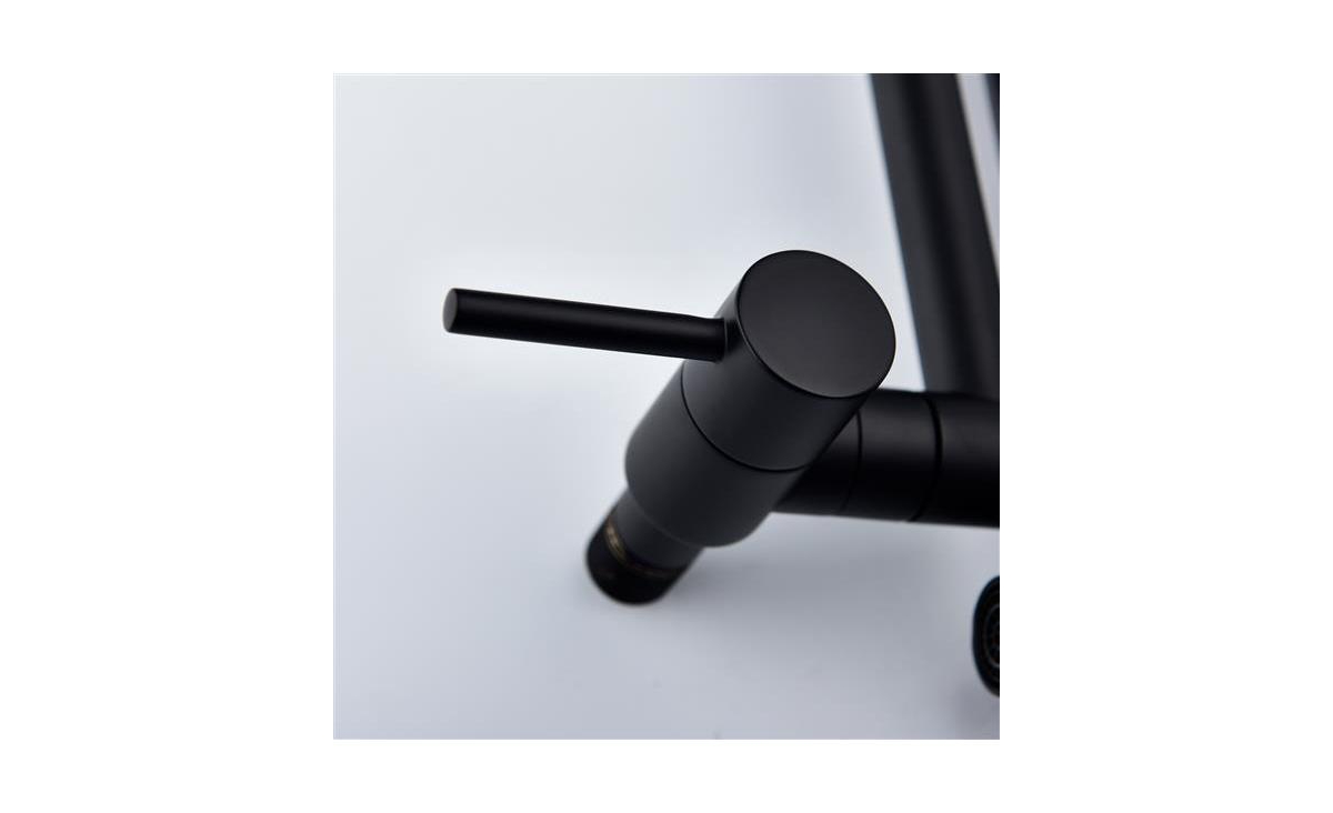 Slickblue Brass Folding Faucet 1/2” Npt Wall Mount Kitchen Faucet with Dual Handles for Cold Water