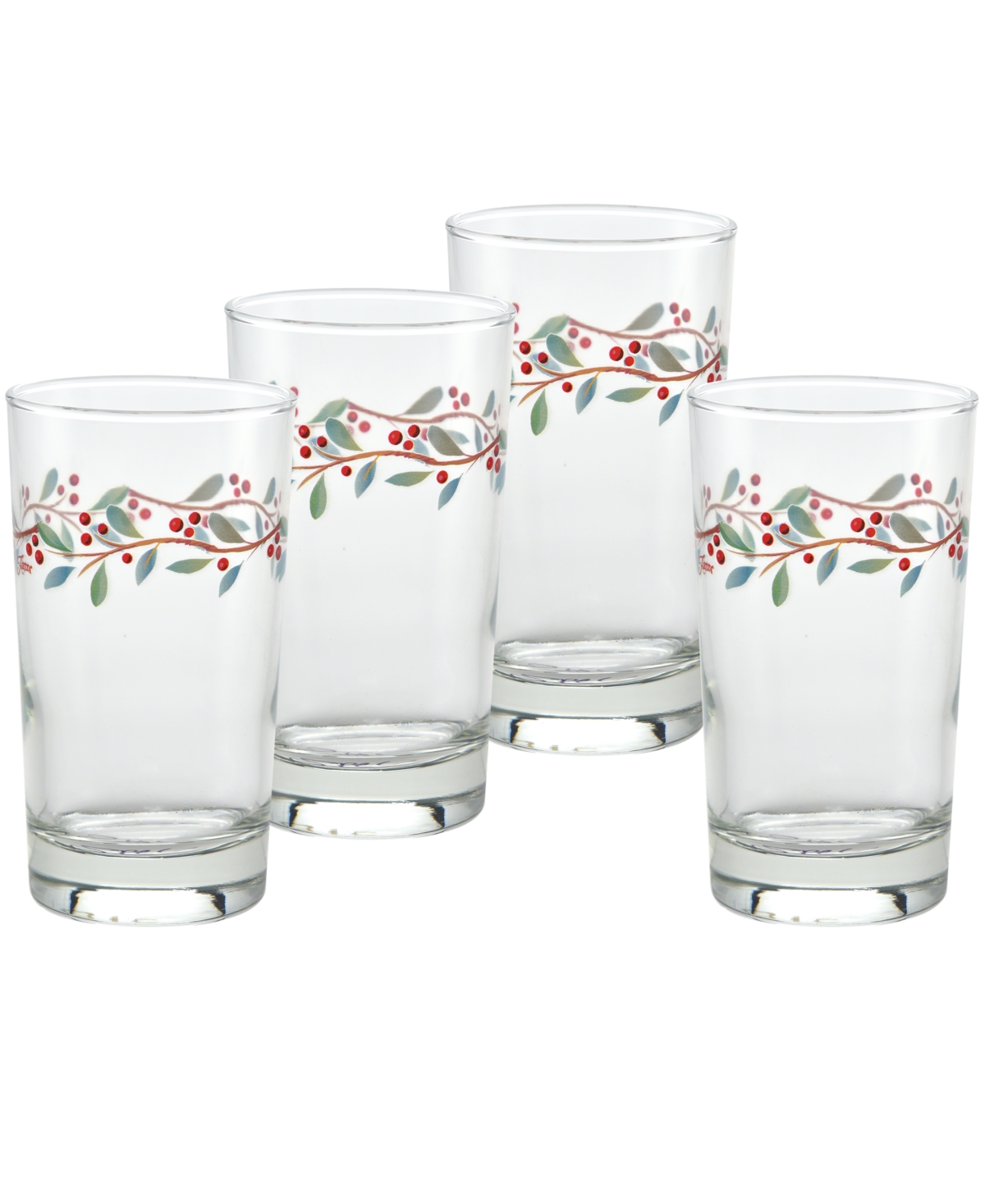 Fiesta Nutcracker Holly Juice Glass, Set Of 4 In Multi