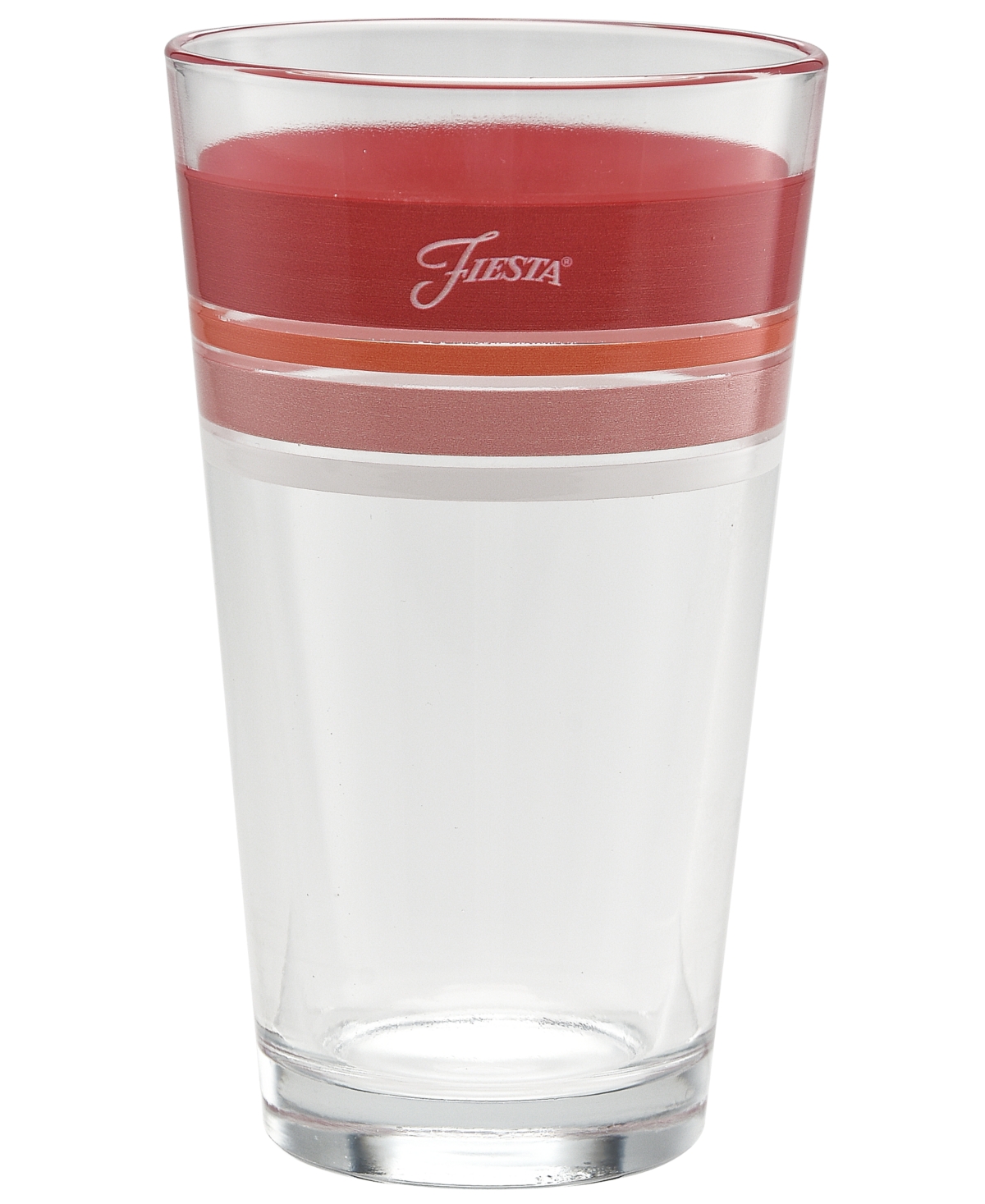 Fiesta Sunset Horizon Edgeline Tapered Cooler Glass, Set Of 4 In Scarlet,poppy,peony,white