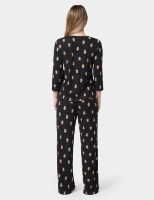 Women's 2-Pc. Ultra Ribbed Printed Pajama Set