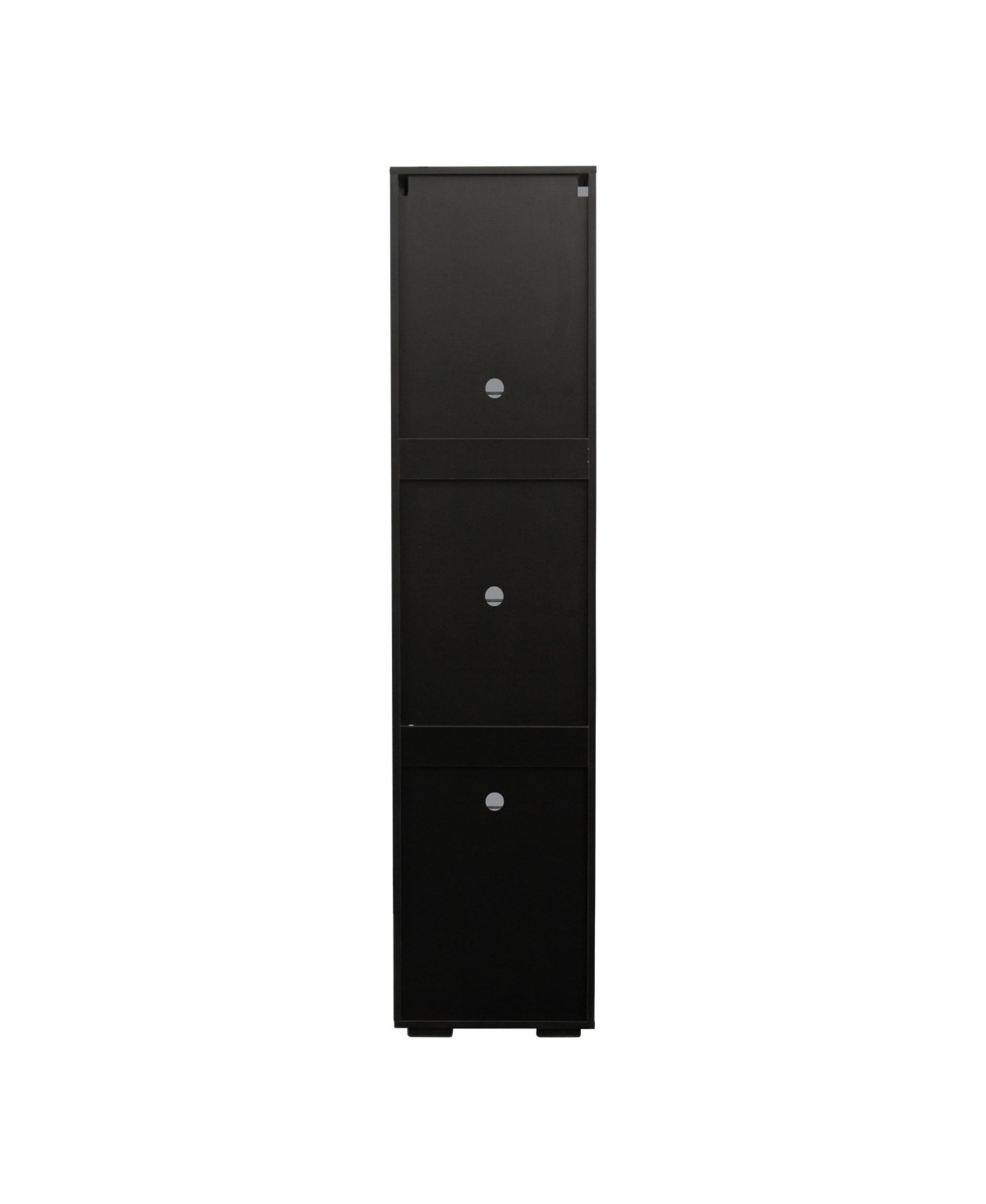 SlickblueSide Cabinet with Glass Door and Aluminum Strip Lamp - Black