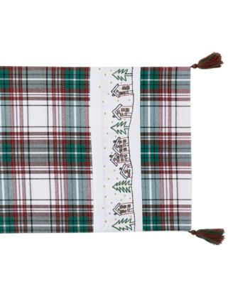 Holiday Cotton Plaid Runner, 13" x 72"