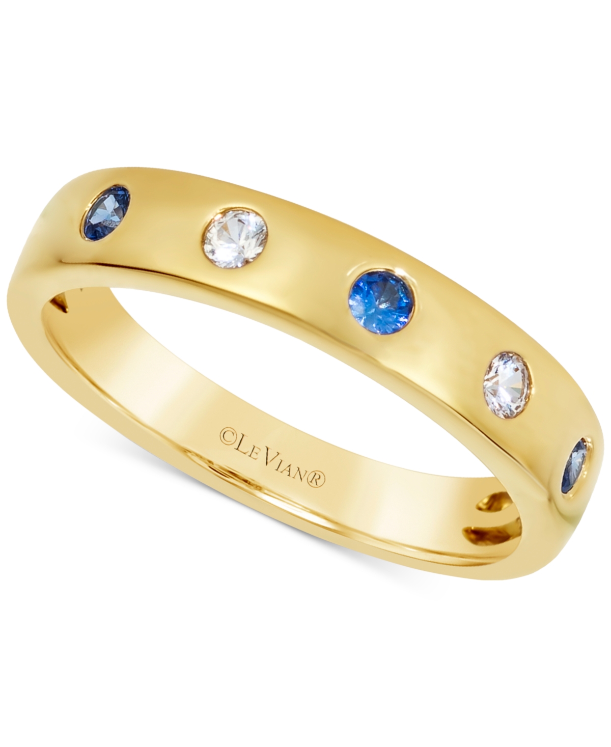 Anywear Everywear Blueberry Sapphire (1/6 ct. t.w.) or Pink Sapphire (1/6 ct. t.w.) & White Sapphire (1/10 ct. t.w.) Ring in 14k Honey Gold (a