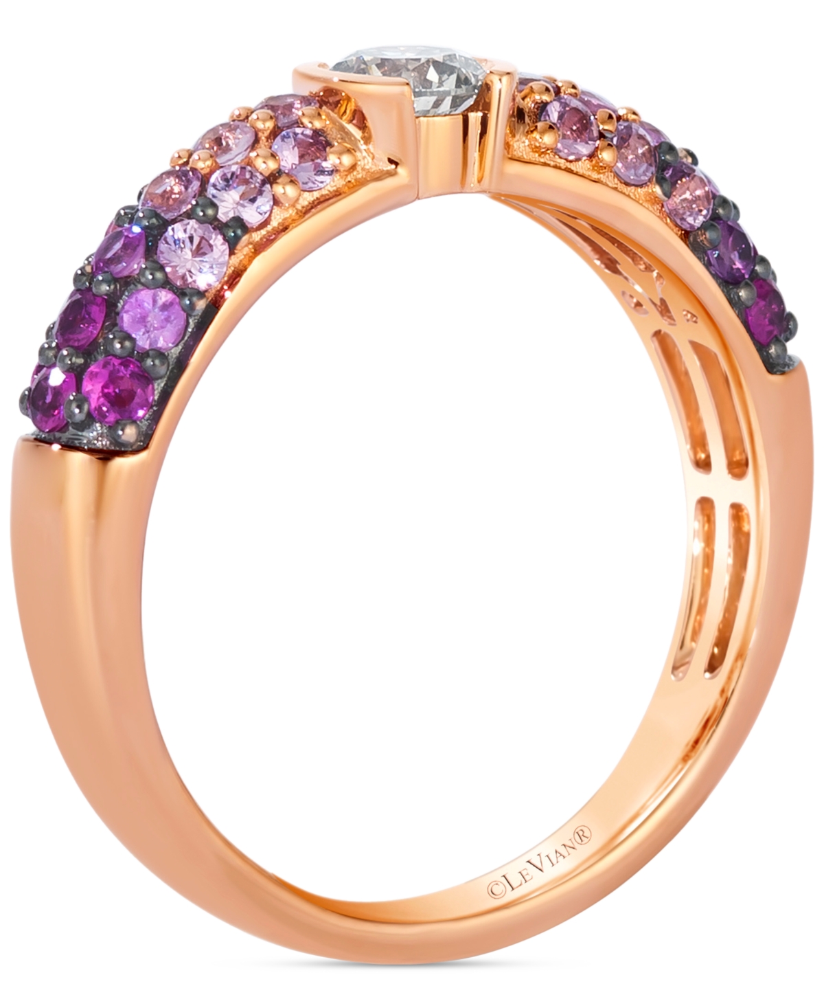 Le Vian Pink Sapphire (3/4 Ct. T.w.) & Nude Diamond (1/4 Ct. T.w.) Ombre Ring In 14k Strawberry Gold In Gold