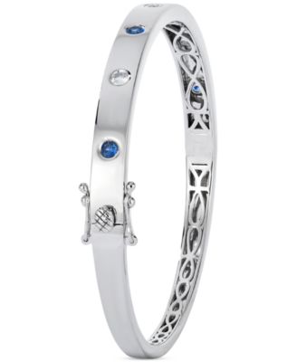 Anywear Everywear&reg; Blueberry Sapphire (1/4 ct. t.w.) & White Sapphire (1/4 ct. t.w.) or Pink Sapphire (1/4 ct. t.w.) & White Sapphire (1/4 ct. t.w.) Bangle Bracelet in 14k Yellow Gold (also in rose gold and white gold)