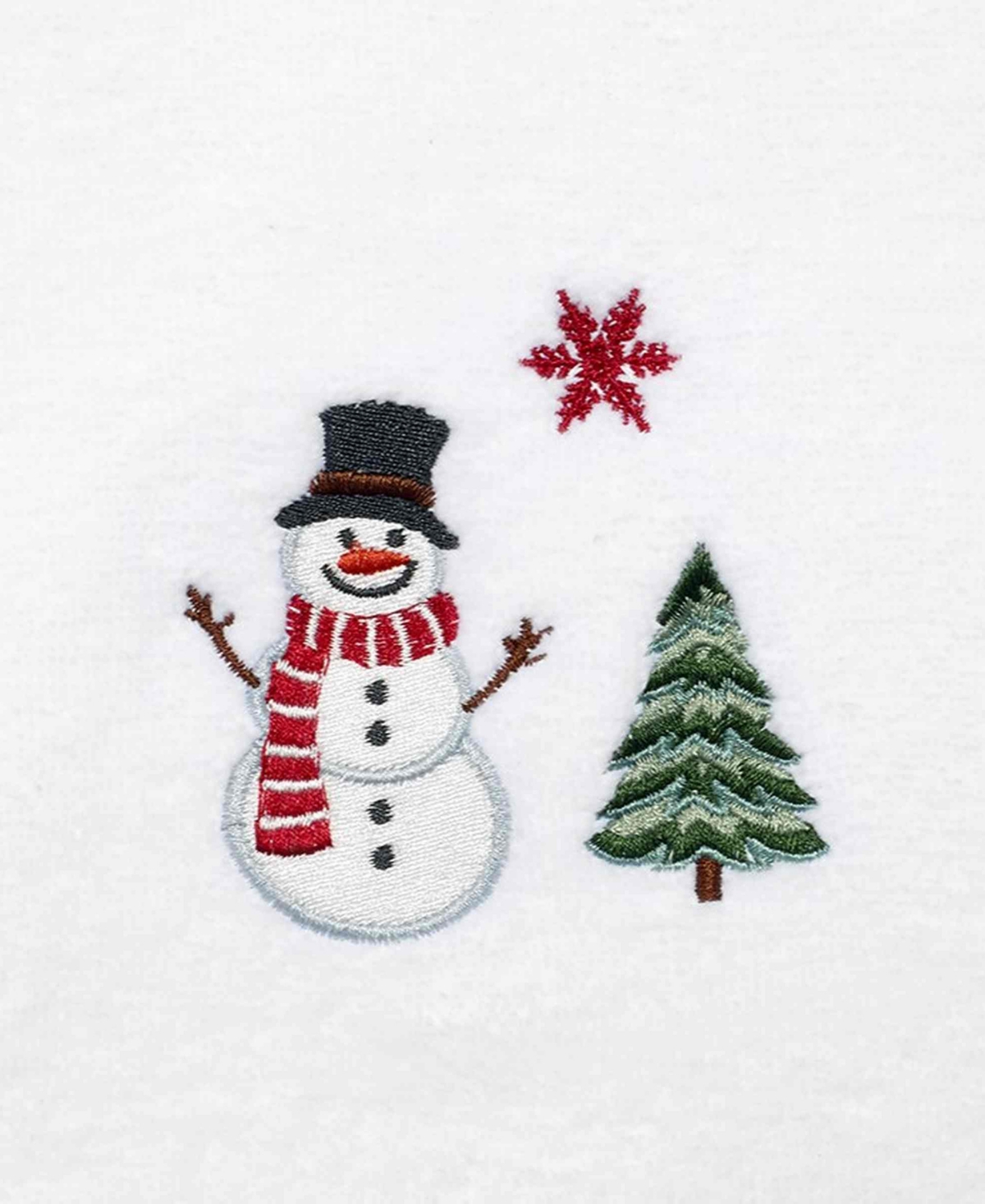 Avanti Winter Snowman Cotton Hand Towel, 28" X 16" In White