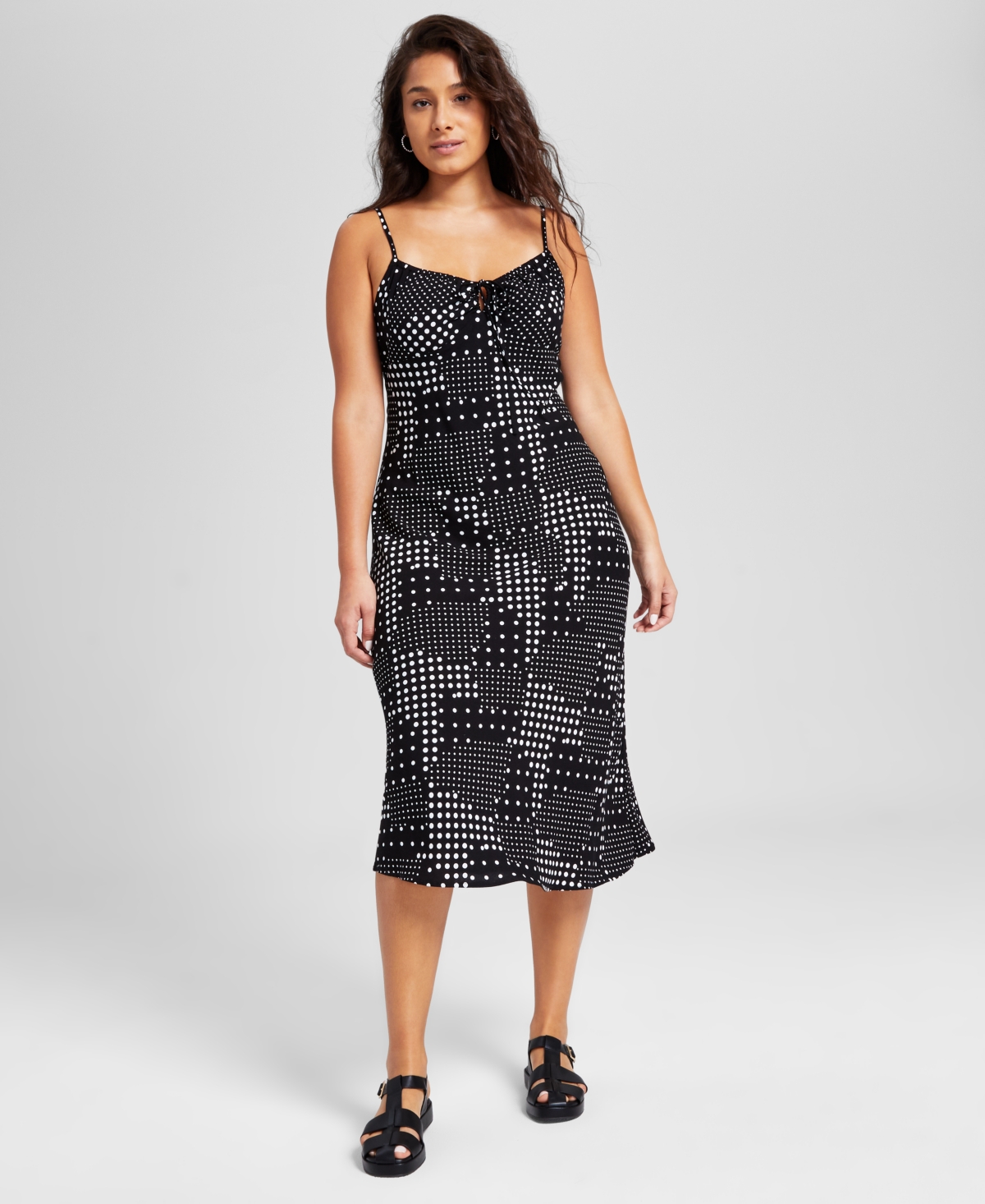 AND NOW THIS WOMEN'S PRINTED SLEEVELESS MIDI DRESS 