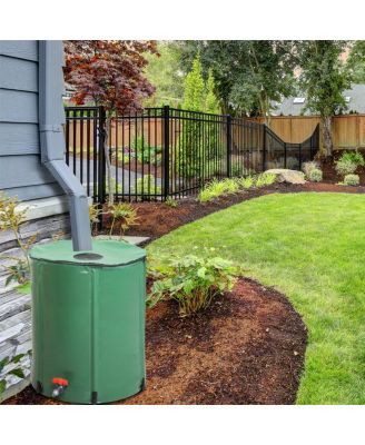 50-Gallon PVC Rain Bucket with Measurement Scale for Efficient Water Collection