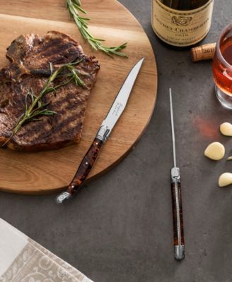 Laguiole Connoisseur 4-Piece Steak Knife Set with Tortoise Handles