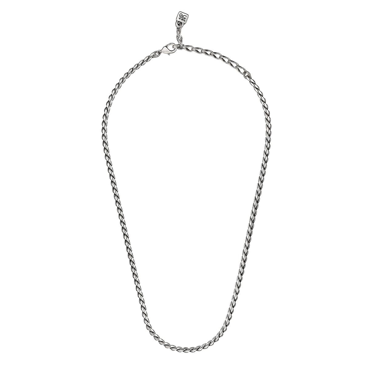 UNOde50 Sterling Silver Metal Braided Chain Shape Necklace - Silver